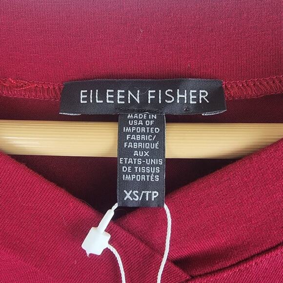 NEW Eileen Fisher viscose jersey dress long sleeve red size XS - Picture 4 of 5